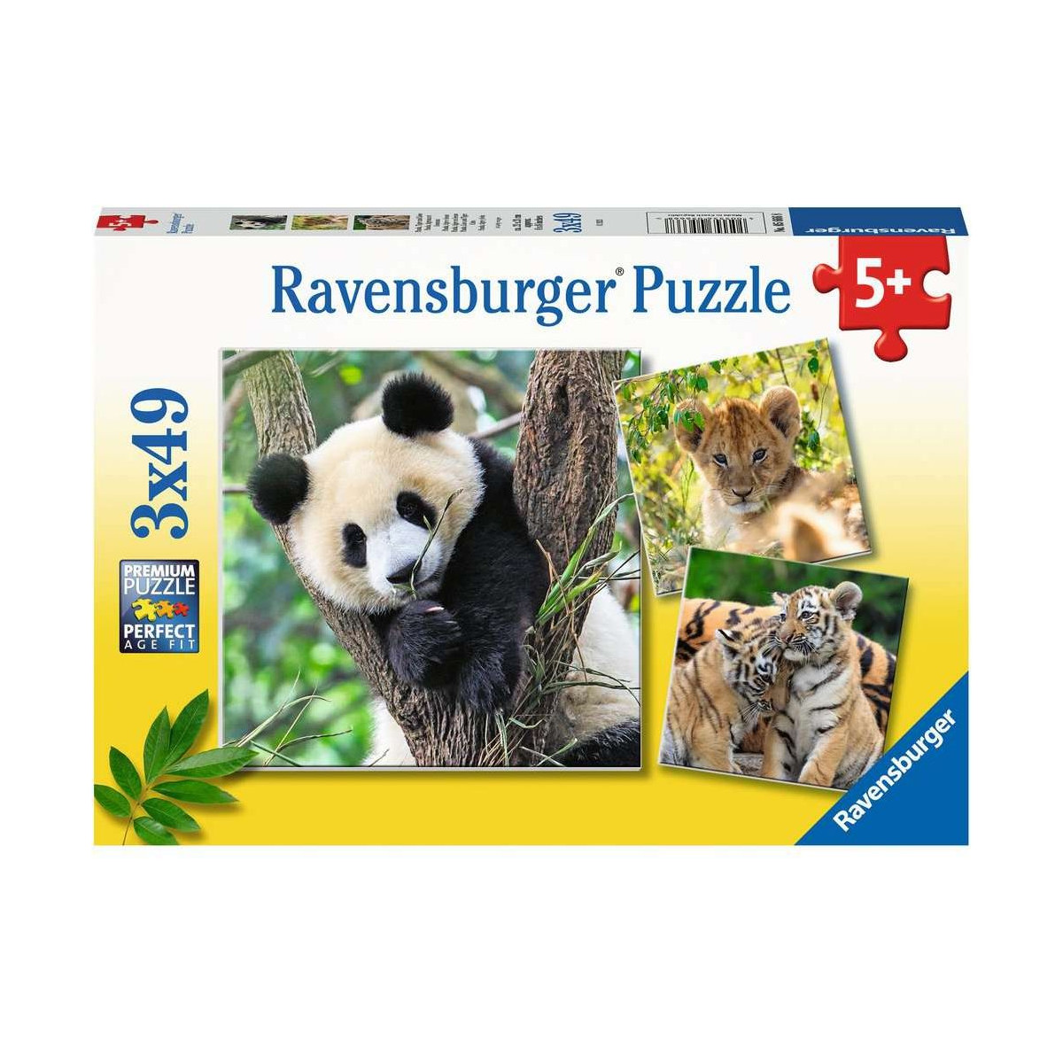 Ravensburger - Panda, Tiger und Löwe, 49 Teile