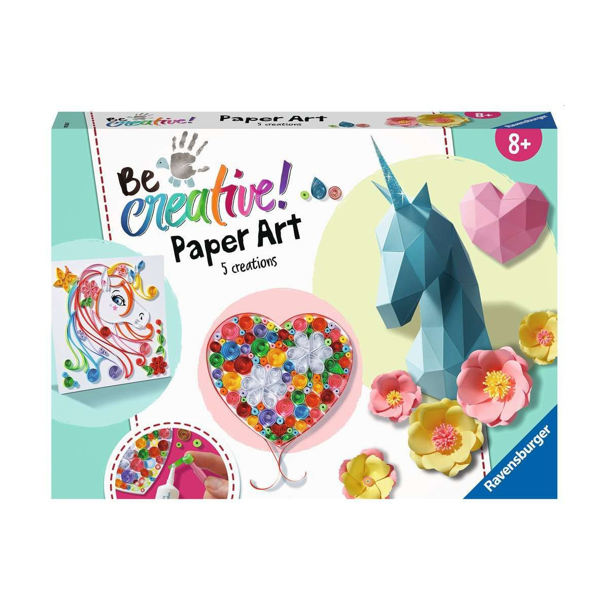 Ravensburger - Be creative - Paper Art  Flowers & Unicorn