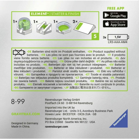 Ravensburger - GraviTrax POWER Elements Starter & Finish Ravensburger - GraviTrax POWER Elements Starter & Finish
