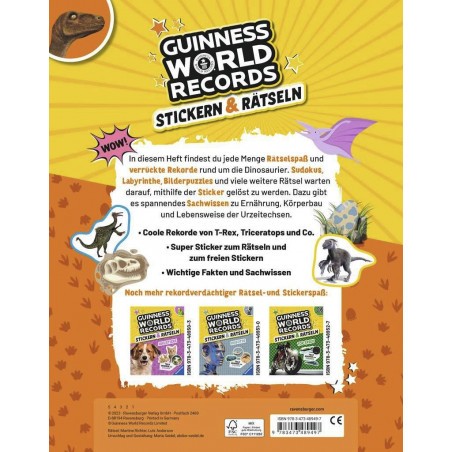 Ravensburger - Guinness World Records: Stickern & Rätseln - Dinosaurier