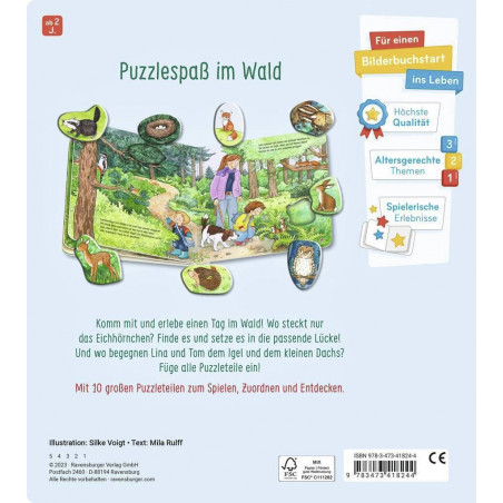 Ravensburger - Mein großes Puzzle-Spielbuch: Wald