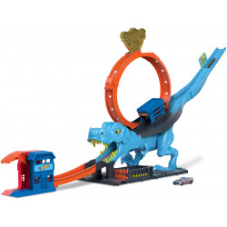 Hot Wheels - City T-Rex Looping-Bahn, Dinosaurier-Angriff inkl. Auto 1:64