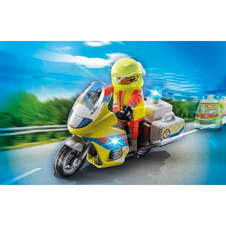 PLAYMOBIL 71205 - Notarzt-Motorrad mit Blinklicht