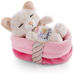 NICI - Sleeping Pets - Kätzchen mit Leopardenmuster 12cm im Körbchen