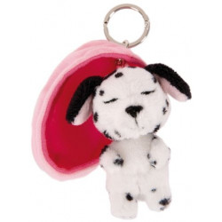 NICI - Sleeping Pets - Schlüsselanhänger Sleeping Pets Hund 8cm Dalmatiner, Körbchen rosa