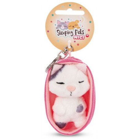 NICI - Sleeping Pets - Schlüsselanhänger Sleeping Pets Katze 8cm gefleckt, Körbchen pink NICI - Sleeping Pets - Schlüsselanhänger Sleeping Pets Katze 8cm gefleckt, Körbchen pink