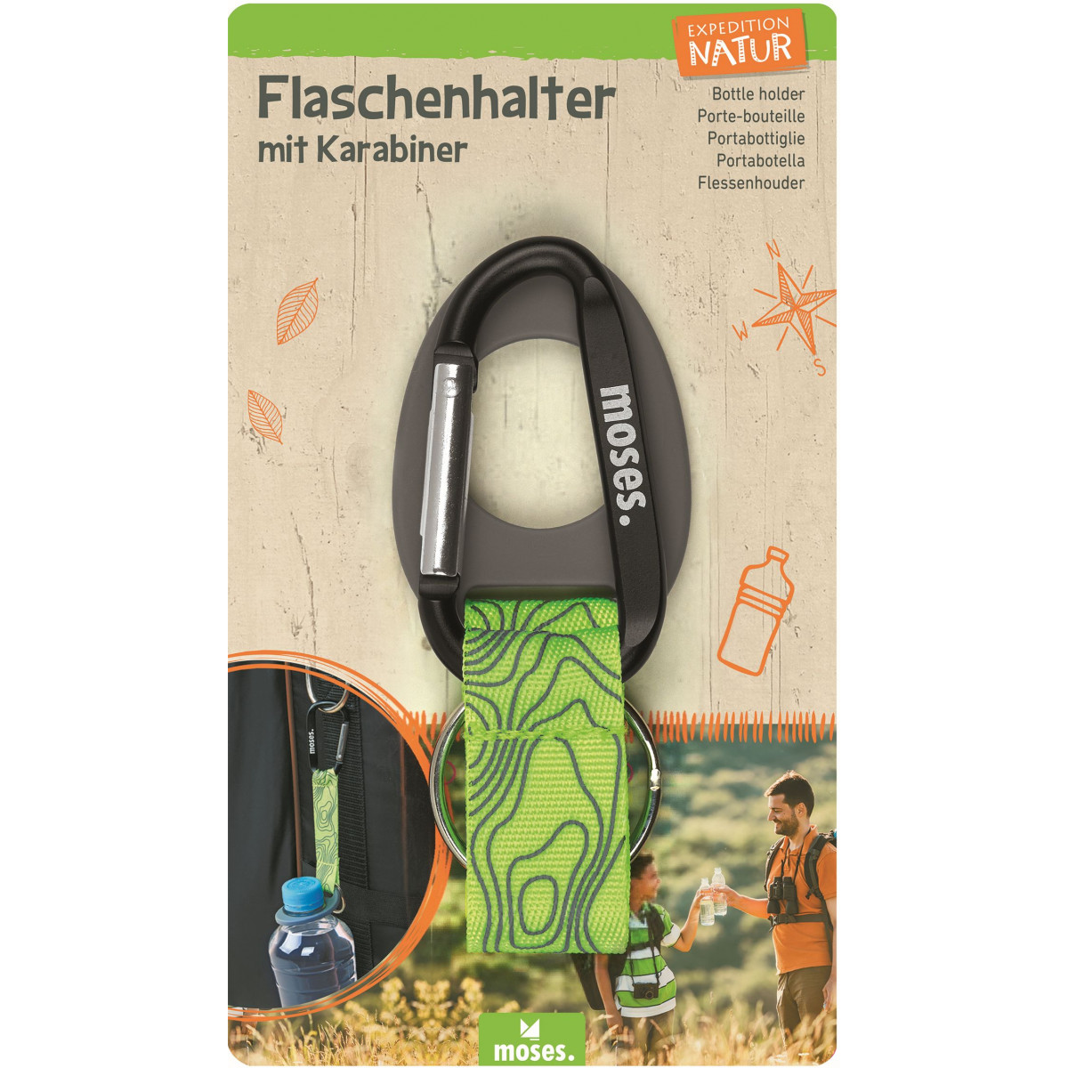 moses. - Expedition Natur Flaschenhalter mit Karabiner