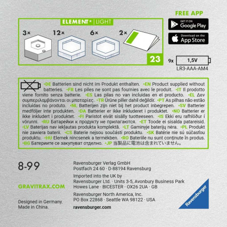 Ravensburger - GraviTrax POWER Element Light Ravensburger - GraviTrax POWER Element Light
