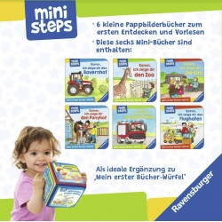 Ravensburger - ministeps: Mein erster Bücher-Würfel: Kita, Zoo und Feuerwehr (Bücher-Set)