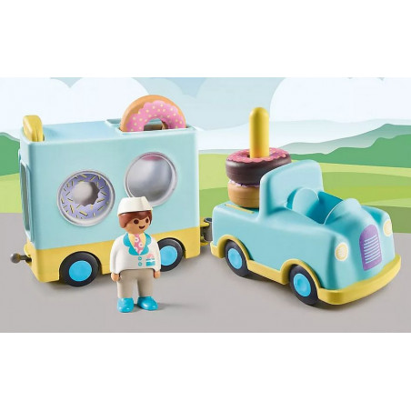 PLAYMOBIL 71325 - 1.2.3 - Verrückter Donut Truck mit Stapel- und Sortierfunktion