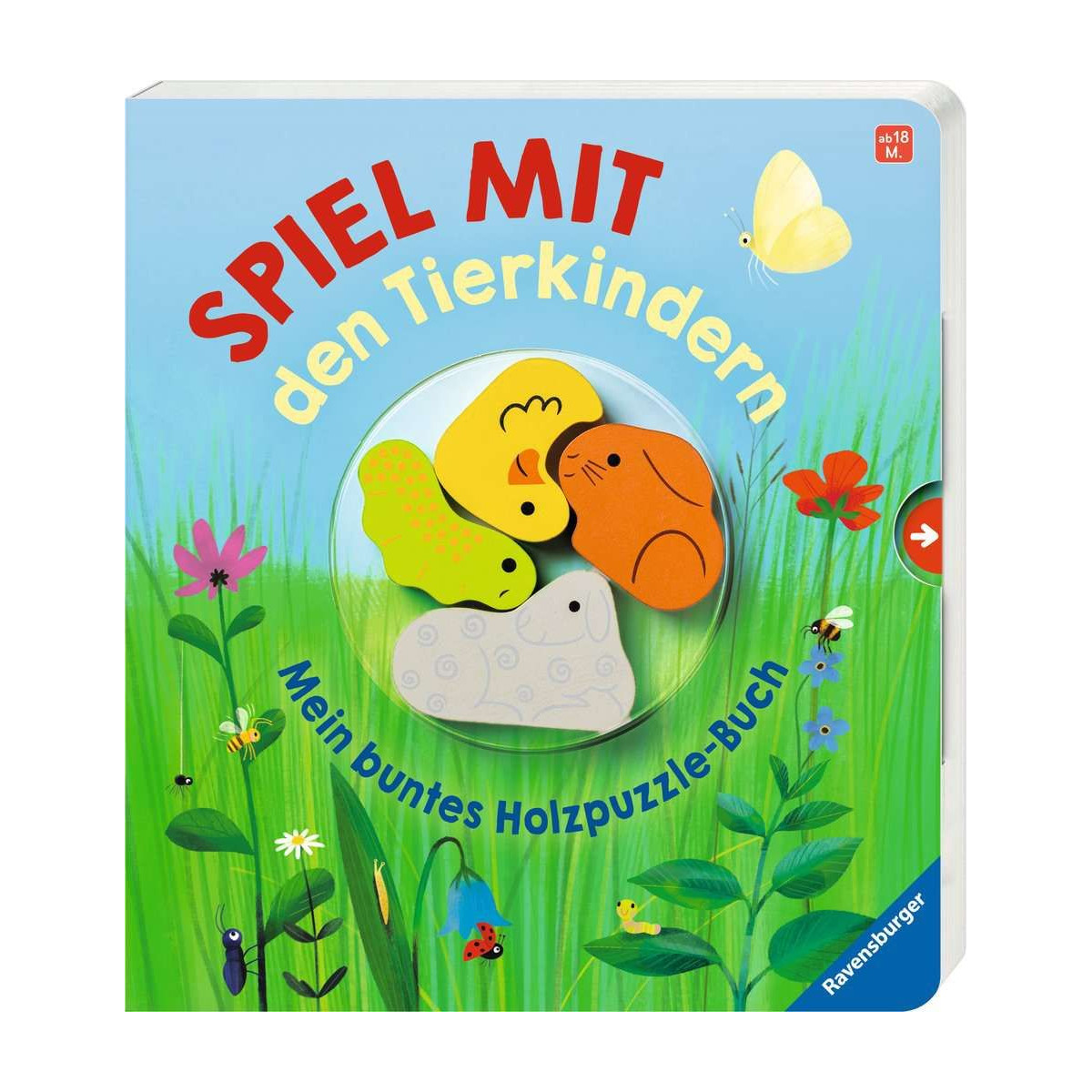 Ravensburger - Spiel mit den Tierkindern: Mein buntes Holzpuzzle-Buch