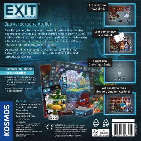 KOSMOS - EXIT - Das Puzzle: Das verborgene Atelier, 500 Teile