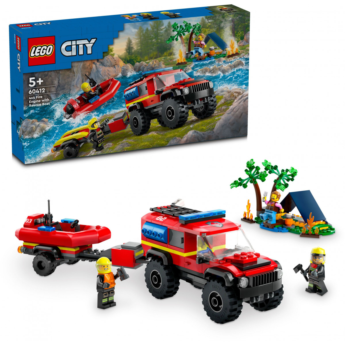 LEGO City 60412 - Feuerwehrgeländewagen mit Rettungsboot