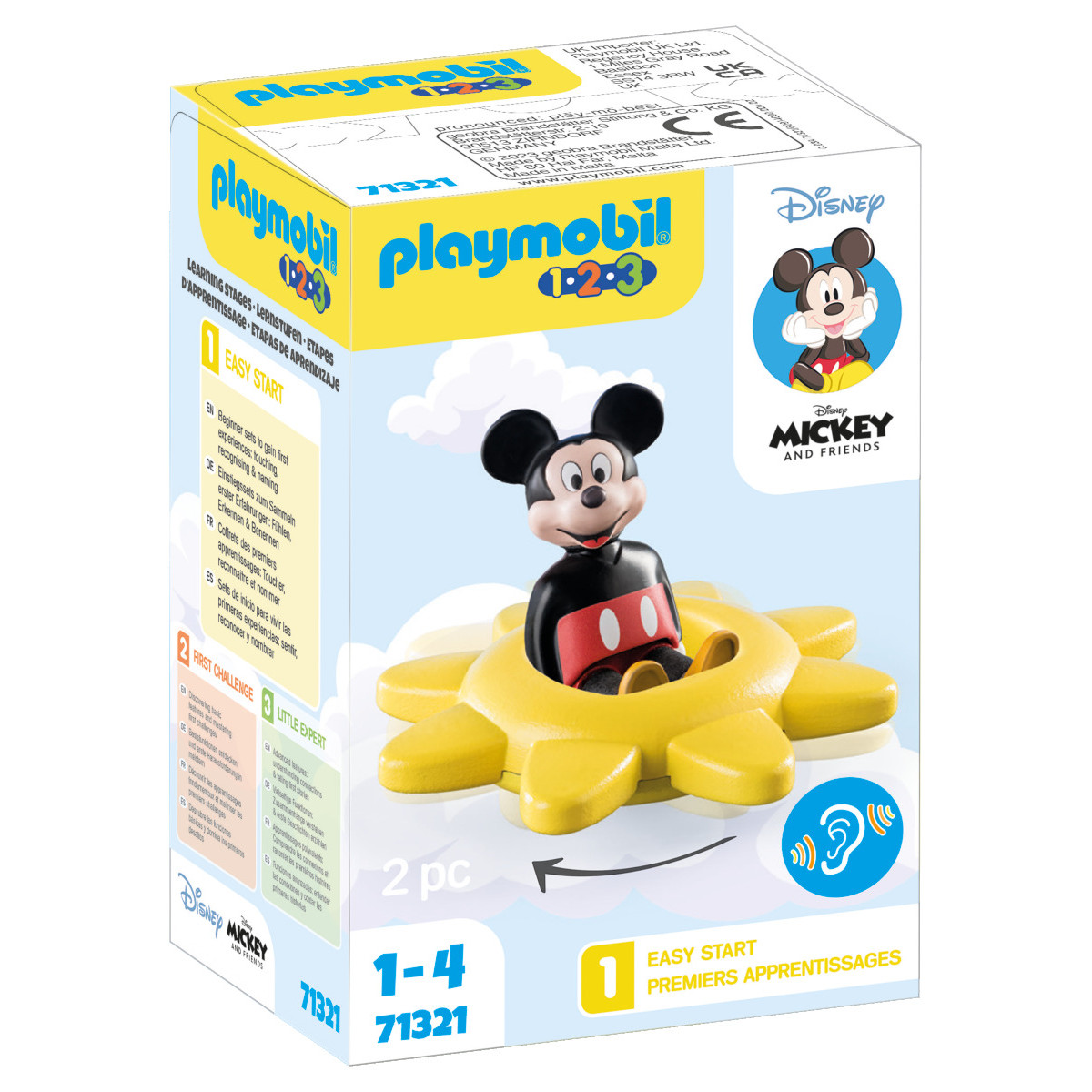 PLAYMOBIL 71321 - 1.2.3 & Disney: Mickys Drehsonne mit Rasselfunktion