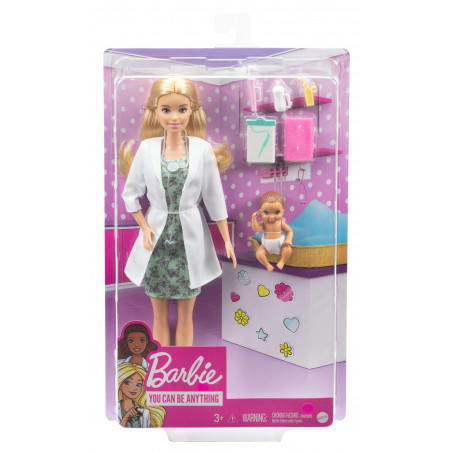 Barbie - Barbie Kinderärztin-Spielset mit blonder Puppe