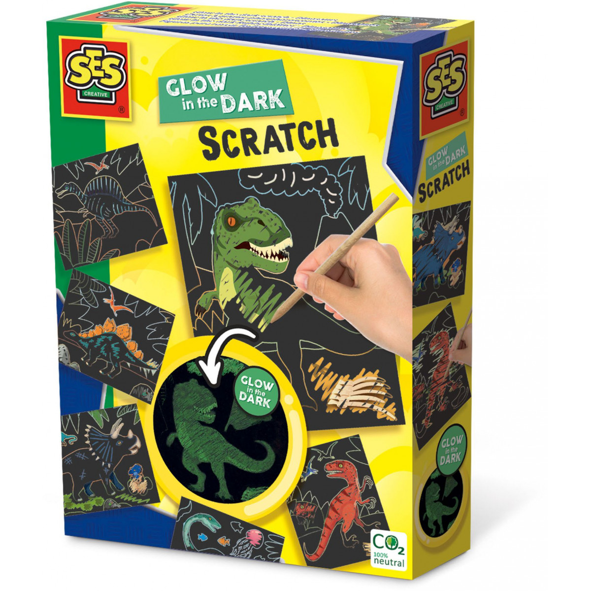 SES Creative - Glow in the Dark Kratzbilder - Dinosaurier