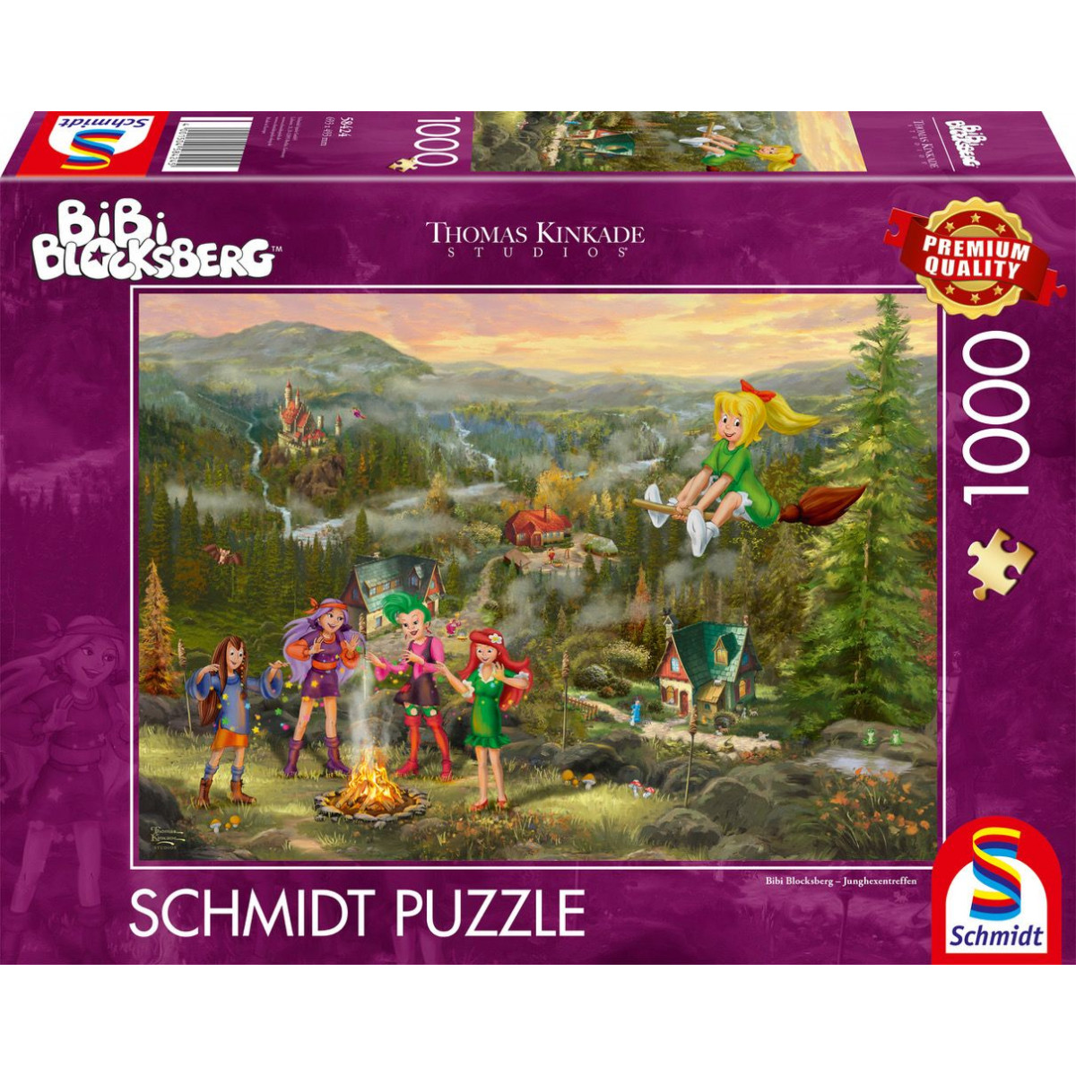 Schmidt Spiele - Thomas Kinkade - Bibi Blocksberg - Junghexentreffen, 1000 Teile