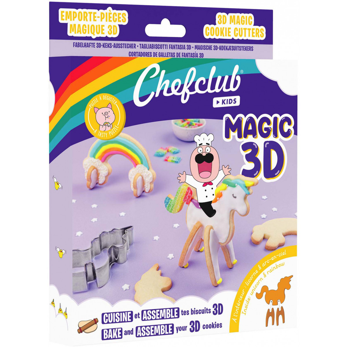 Chefclub Kids - Ausstecher - Einhorn & Regenbogen Magic 3D
