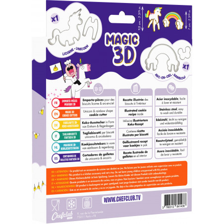 Chefclub Kids - Ausstecher - Einhorn & Regenbogen Magic 3D