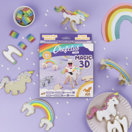 Chefclub Kids - Ausstecher - Einhorn & Regenbogen Magic 3D