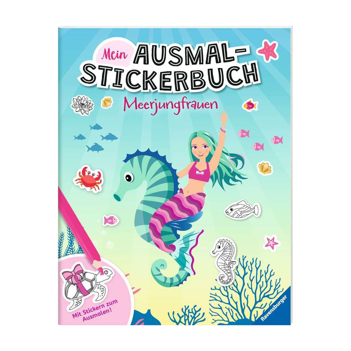 Ravensburger - Mein Ausmalstickerbuch: Meerjungfrauen