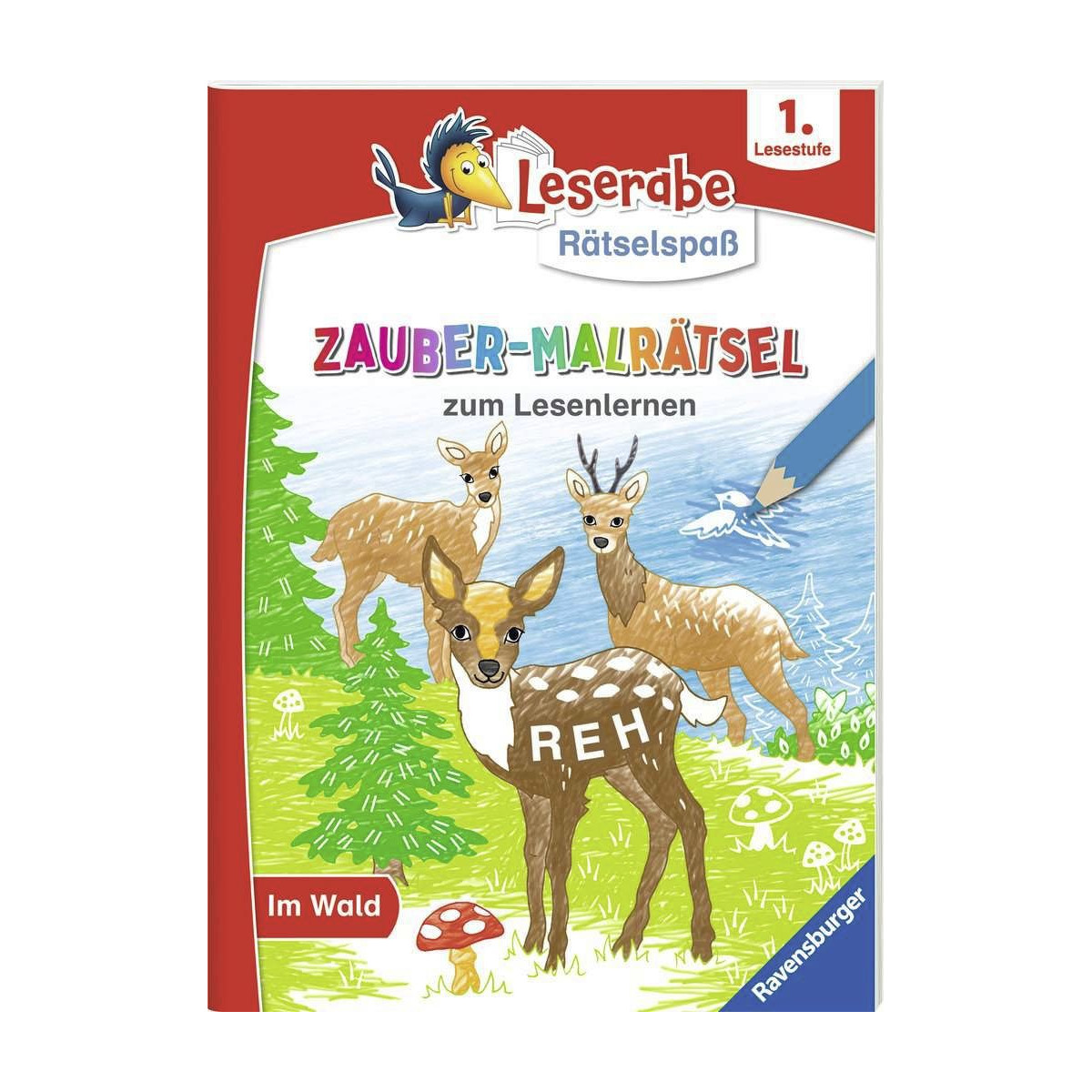 Ravensburger - Leserabe Rätselspaß Zauber-Malrätsel zum Lesenlernen: Im Wald (1. Lesestufe)