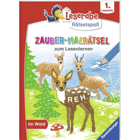 Ravensburger - Leserabe Rätselspaß Zauber-Malrätsel zum Lesenlernen: Im Wald (1. Lesestufe)