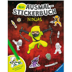 Ravensburger - Mein Ausmalstickerbuch: Ninjas