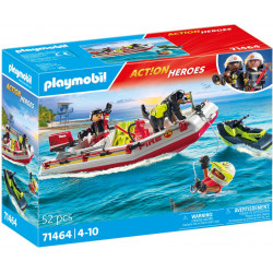 PLAYMOBIL 71464 - Action Heroes - Feuerwehrboot mit Aqua Scooter