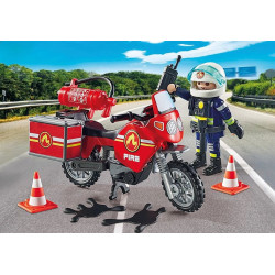 PLAYMOBIL 71466 - Action Heroes - Feuerwehrmotorrad am Unfallort
