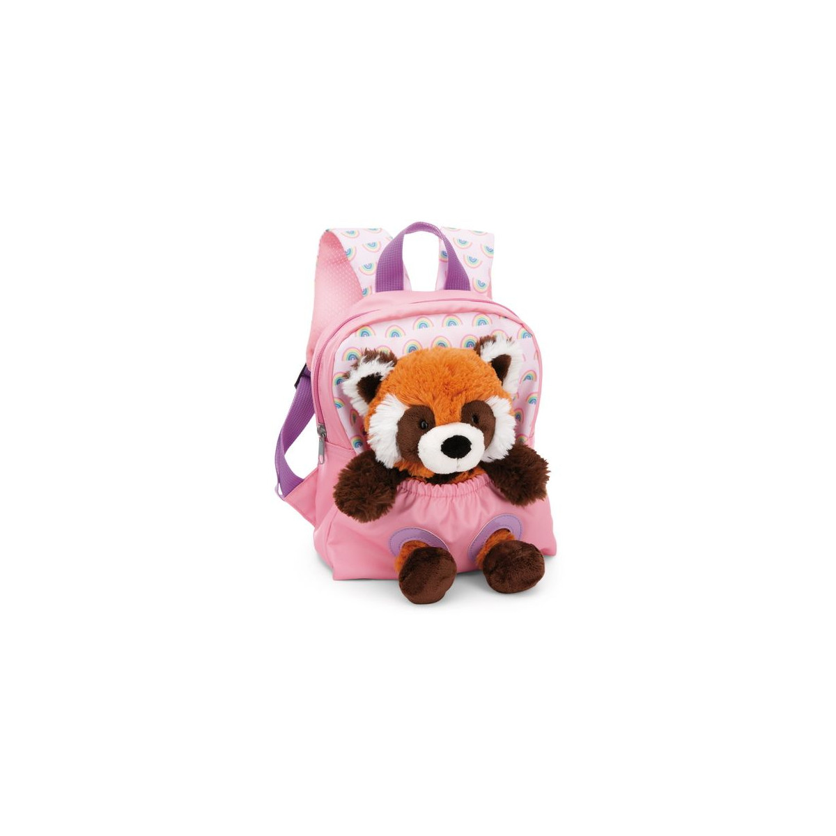 NICI - Travel Friends - Rucksack mit Plüschtier 21x26cm Roter Panda 25cm rosa