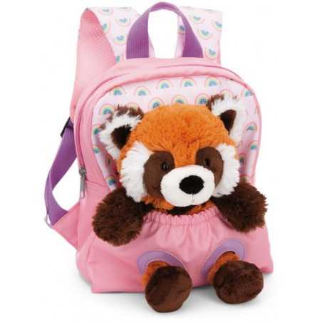 NICI - Travel Friends - Rucksack mit Plüschtier 21x26cm Roter Panda 25cm rosa