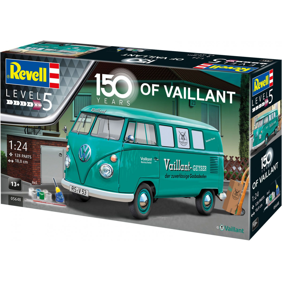 Revell - Geschenkset 150 Jahre Vaillant – VW T1 Bus