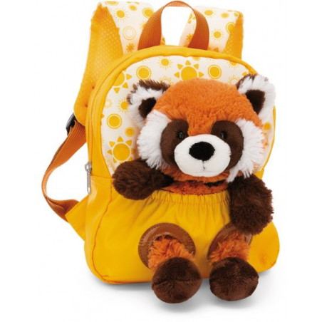 NICI - Travel Friends - Rucksack mit Plüschtier 21x26cm Roter Panda 25cm gelb