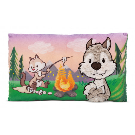 NICI - Kissen Wolf Winny & Streifenhörnchen Jojo 43x25cm GREEN