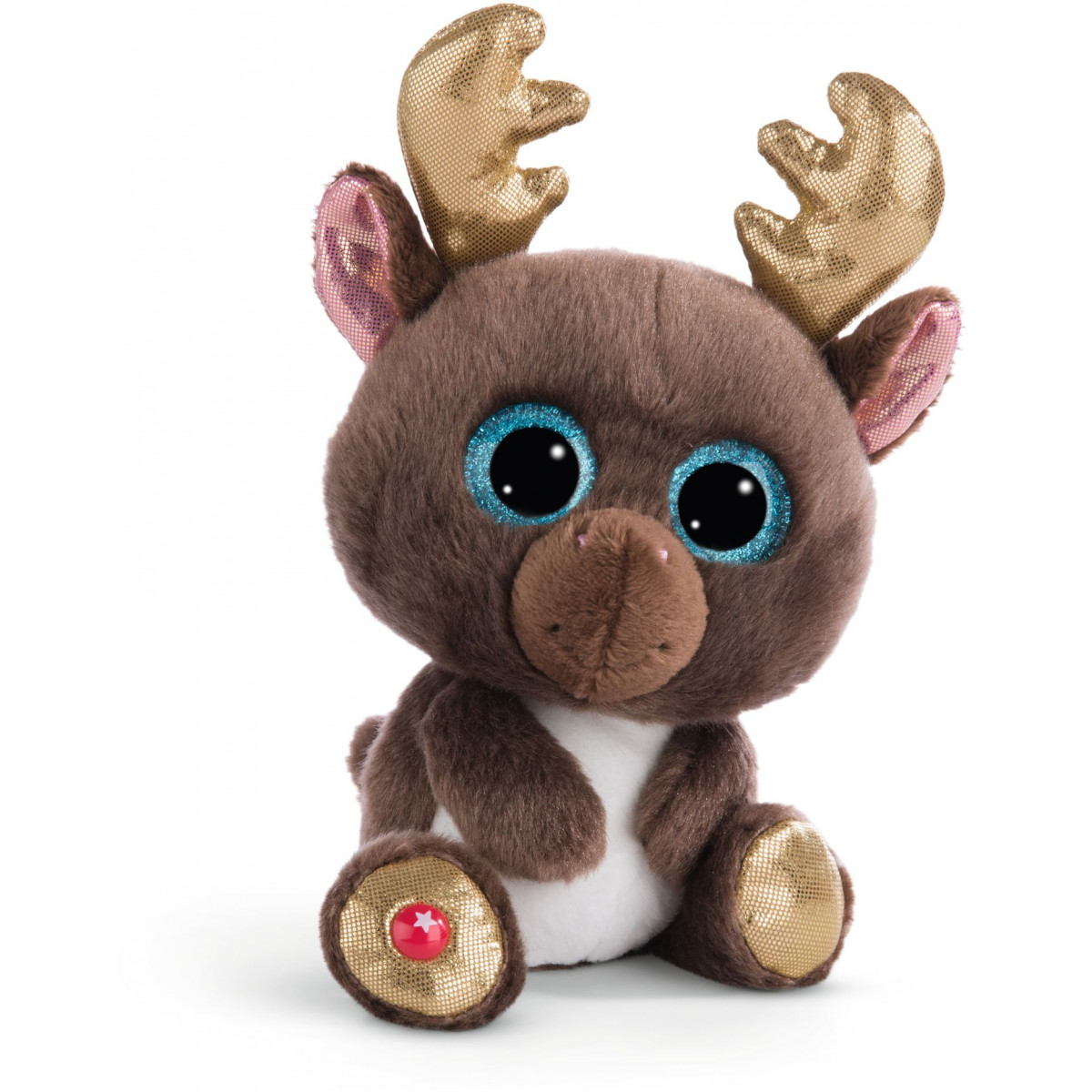 NICI - Glubschis Winter Edition 2023 - Green - Rentier Chocolate Mousse 15cm schlenkernd