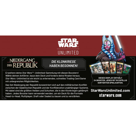 Fantasy Flight Games - Star Wars: Unlimited – Niedergang der Republik - Booster (Display) Fantasy Flight Games - Star Wars: Unlimited – Niedergang der Republik - Booster (Display)