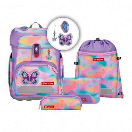CLOUD FLASH Schulranzen-Set Butterfly Luna, 5-teilig