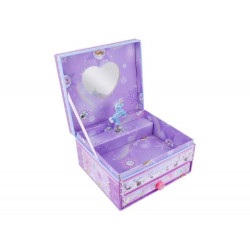 Spieluhr Eckig m. Schublade lila Pferd/Prinzessin