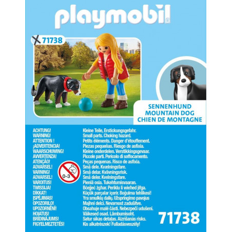Frau mit Sennenhund