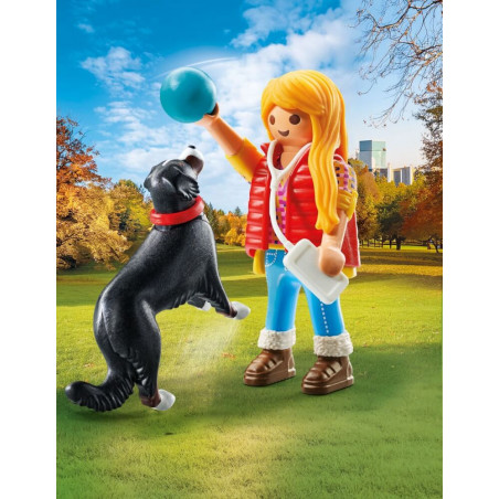 Frau mit Sennenhund