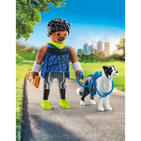 Jogger mit Border Collie