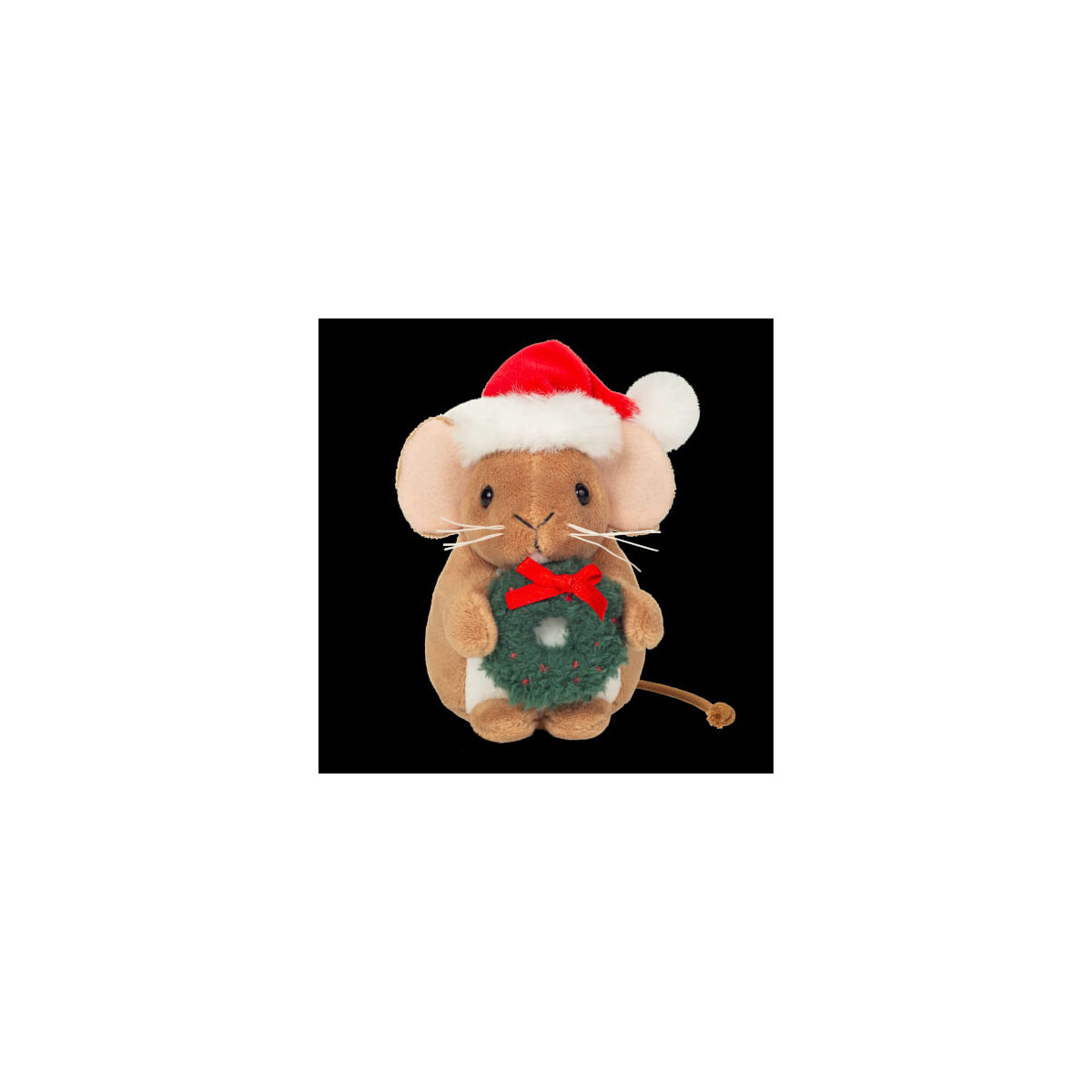 Weihnachtsmaus mit Kranz 11 cm