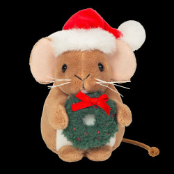 Weihnachtsmaus mit Kranz 11 cm