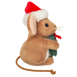 Weihnachtsmaus mit Kranz 11 cm