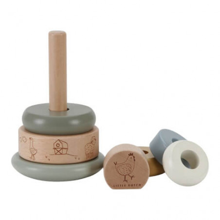 Stapelturm mit Ringen Little Farm | Little Dutch