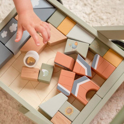 Wagen mit Bauklötzen Little Farm | Little Dutch