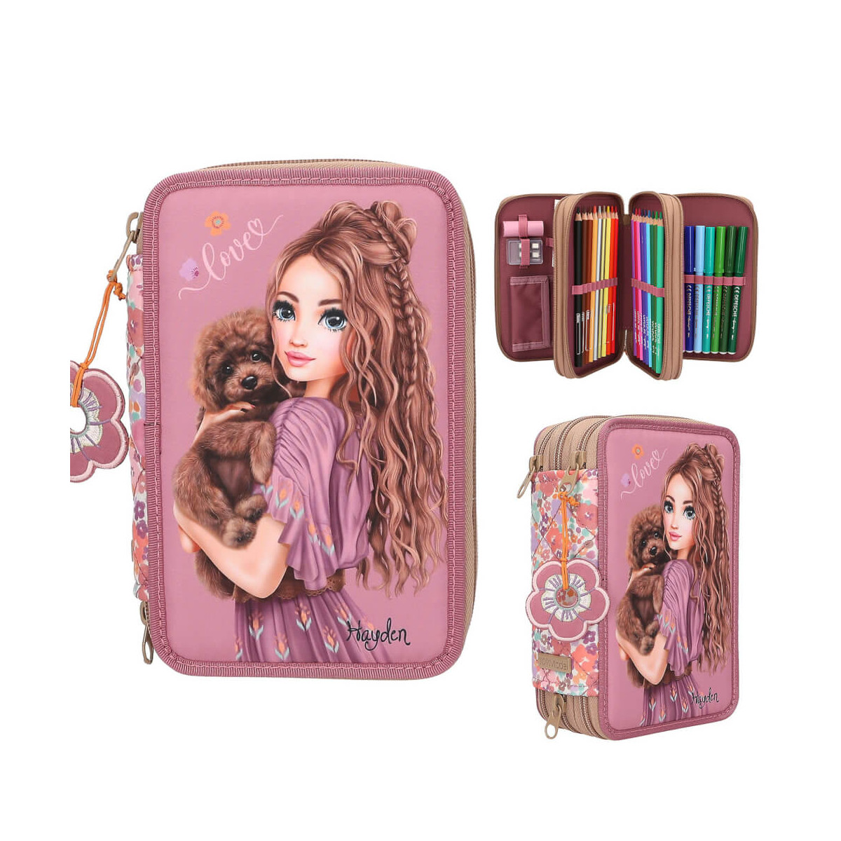 TOPModel 3 Fach Federtasche