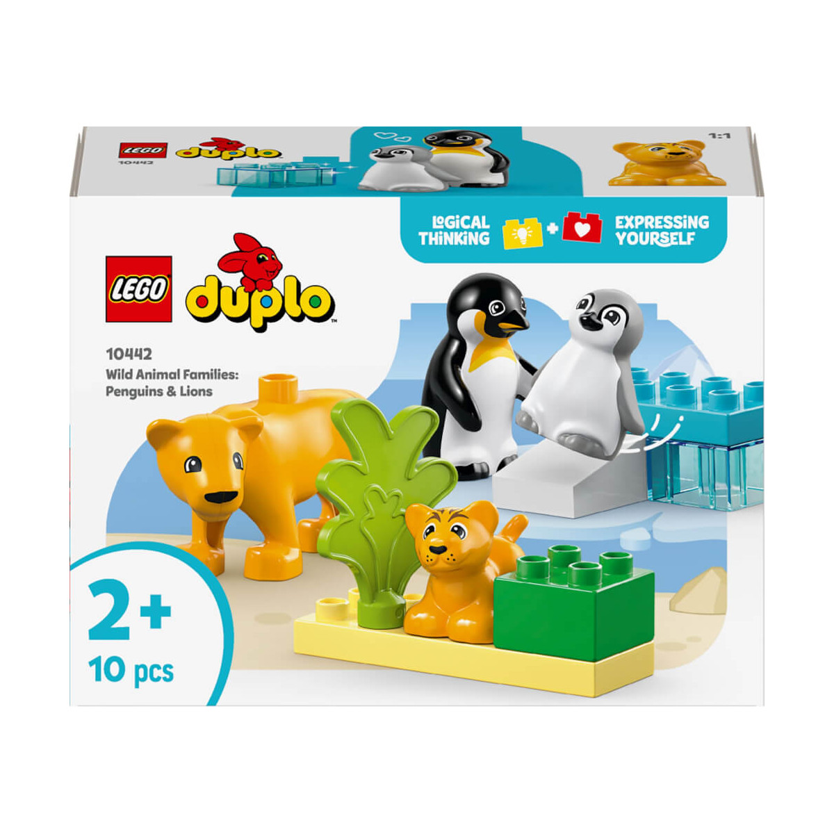 Wildtier-Familien: Pinguine und Löwen