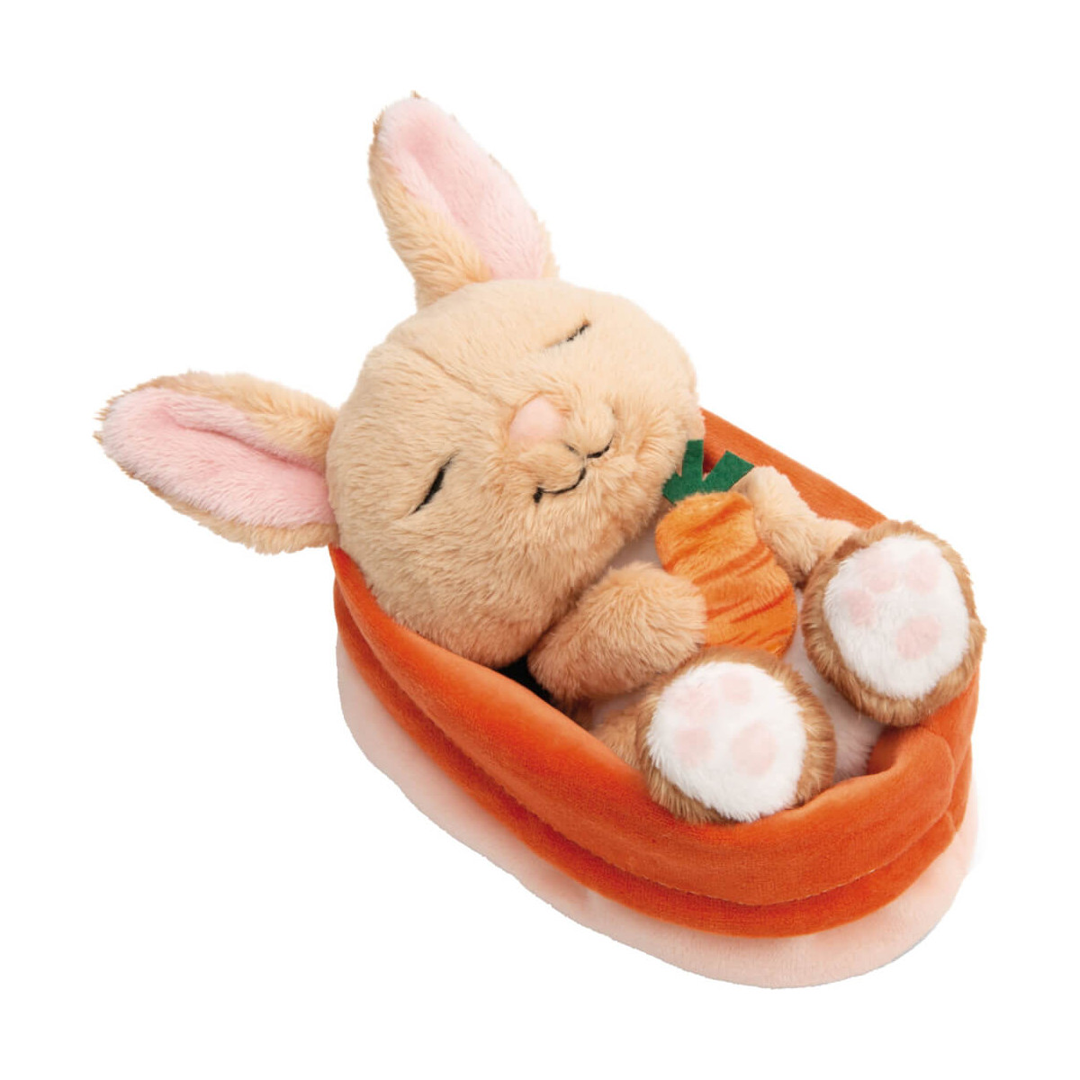 Kuscheltier Hase mit Karotte 12cm schlafend im